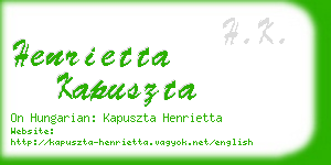 henrietta kapuszta business card